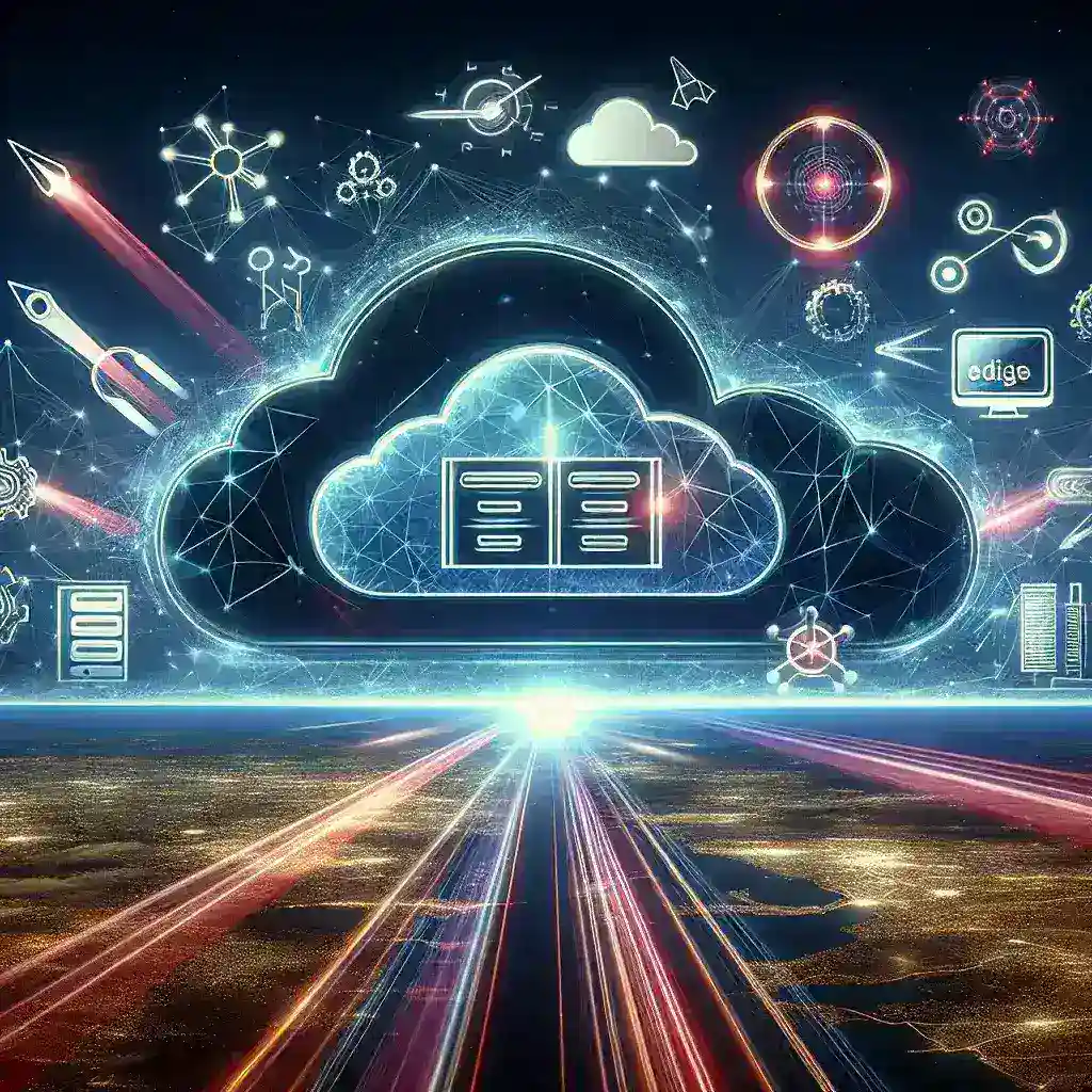 "Illustration of edge computing technology showcasing interconnected devices and data processing at the network edge, symbolizing the future of digital infrastructure and innovative tooling solutions."