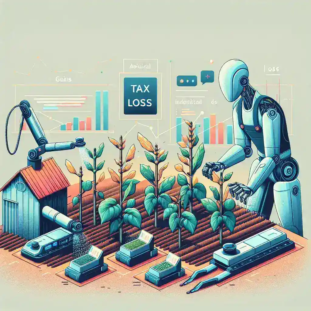 "Illustration of Charles Schwab's AI Tax-Loss Harvesting Assistant, showcasing advanced technology in financial management and investment strategies."